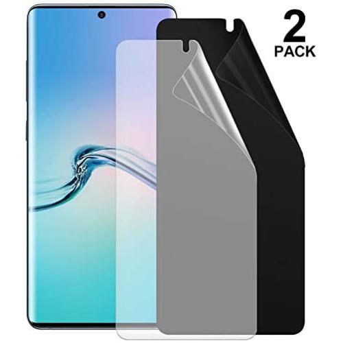 [2-Pack] Galaxy S20 Plus Privacy/HD Screen Protector [Case Friendly] TPU Ultra HD Film Full Adhesive Soft Film [Support in-Screen Unlock], 2-Way Anti Spy Nano Shield,For Samsung S20 Plus (6.7")