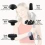 Cordless Percussion Handheld Back Massager - Heated Deep Tissue Body Massage for Muscle Pain Relief - Portable & Rechargeable