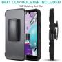 CasemartUSA Phone Case for [LG Aristo 5], [Refined Series][Black] Shockproof Protective Cover with Built-in Kickstand & Swivel Belt Clip Holster for LG Aristo 5 (T-Mobile, Metro, Sprint)