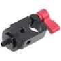CAMVATE Single Rod Clamp 15mm with 1/4" Mount Screw Adapter (M5 Rotating Knob-Red)