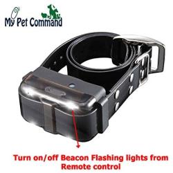 My Pet Command 1.25 Mile (6600 Ft) Dog Training Collar Safe Dog Shock Collar with Remote Shock, Vibrate, Tone and Flashing Beacon Lights Waterproof Rechargeable Dog Hunting add Up to 3 Collars Bonus