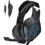 PECHAM Gaming Headset with Mic for Xbox One, PS4,Nintendo Switch, PC - Surround Sound, Noise Reduction Game Earphone - Easy Volume Control - 3.5MM Jack for Smart Phone, Laptops, Computer(Blue)