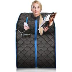 SereneLife Portable Infrared Home Spa | One Person Sauna | with Heating Foot Pad and Portable Chair