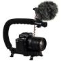 RØDE VideoMicro + CAM CADDIE Scorpion JR - Compact On Camera Microphone with Ryocote Lyre Shock Mount + Hand Held Support