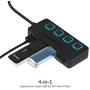 Sabrent 4-Port USB 3.0 Data Hub with Individual LED Power Switches | 2 Ft Cable | Slim & Portable | for Mac & PC (HB-UM43)