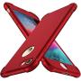ORETECH iPhone 7 Case,iPhone 8 Case with[2 x Tempered Glass Screen Protectors] 360° Full Body Anti-Scratch Protection Cover Hard PC + Soft Rubber Silicone for iPhone 7/8-4.7- Metallic Red