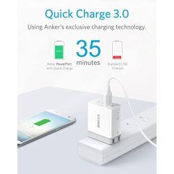 Quick Charge 3.0, Anker 18W 3Amp USB Wall Charger (Quick Charge 2.0 Compatible) PowerPort+ 1 for Galaxy S10/S9/S8/Edge/Plus, Note 8/7, LG G4, HTC One A9/M9, Nexus 9, iPhone, iPad and More