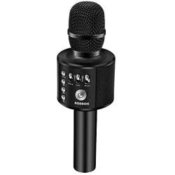 BONAOK Wireless Bluetooth Karaoke Microphone,3-in-1 Portable Handheld karaoke Mic Speaker Machine Christmas Birthday Home Party for Android/iPhone/PC or All Smartphone(Q37 Black)