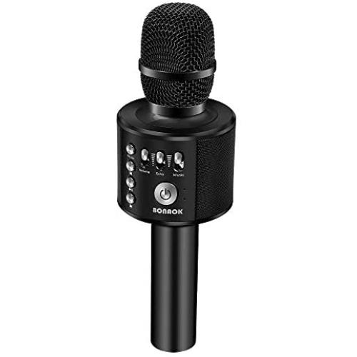 BONAOK Wireless Bluetooth Karaoke Microphone,3-in-1 Portable Handheld karaoke Mic Speaker Machine Christmas Birthday Home Party for Android/iPhone/PC or All Smartphone(Q37 Black)