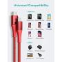 Xcentz iPhone 11 Charger, USB C to Lightning Cable [3ft Apple MFi Certified] Fast Charging Power Delivery Nylon Braided iPhone Cable for iPhone 11/11 Pro/11 Pro Max/XS Max/XS/XR/X/8/8 Plus, Red