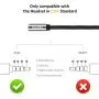 Headset Splitter Cable, Gold-Plated & Strong Braided Y Splitter Audio Cable Separate Microphone Headphone Port Gaming Headset Splitter PC Earphone Adapter VoIP Phone -DuKabel TopSeries (11inch / 30cm)