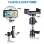 Selfie Stick Tripod, 63" Extendable Tripod Stand with Wireless Remote for iPhone & Android Phone, Camera, Metal Lightweight - Black
