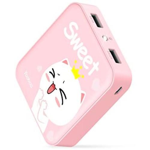 Yoobao Portable Charger 10000mAh Power Bank External Battery Pack Powerbank Cell Phone Battery Backup Charger with Dual USB Output Comaptible Cellphone Smartphones - Pink Sweet
