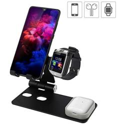 Cell Phone Stand and Watch Stand,Universal Desktop Stand Holder, Compatible with for for IPad, iPhone 6s 7 8 X Plus, Nintendo Switch (Black)