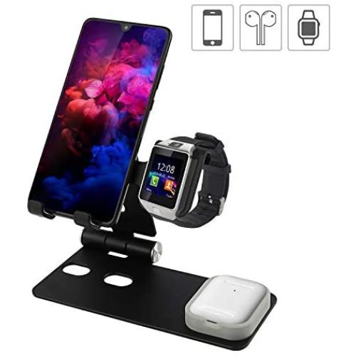 Cell Phone Stand and Watch Stand,Universal Desktop Stand Holder, Compatible with for for IPad, iPhone 6s 7 8 X Plus, Nintendo Switch (Black)