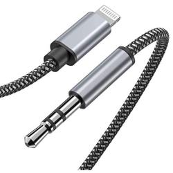 Aux Cord for iPhone, Lcueguk 3.5mm Aux Cable Compatible with iPhone 11/7/X/8/8 Plus/XS Max/XR to Car Stereo/Speaker/Headphone Adapter, Support Newest iOS 11.4/12/13.1 Version or Later (Grey)