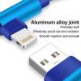 iPhone Lightning Cable 10 FT iPhone Charger 90 Degree Charging Cord 3 Pack Long Nylon Braided USB Charging & Syncing Cable for iPhone 11 Pro Max XS XR X 8 7 Plus 6S 6 iPad(Blue,10ft)