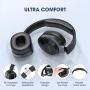 Wireless Headphones, Snoky Bluetooth 5.0 Headphones Hi-Fi Stereo Deep Bass 26H Playtime Foldable Over Ear Headphones with Microphone Wireless Headset for Cell Phone Online Class Home Office TV Black