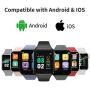 Sazooy Smart Watch, Fitness Trackers Touch Screen Smartwatch Fitness Watch with Camera Pedometer Sleep Monitor Music Player SIM SD Card Slot Compatible iOS iPhone Android Phones Men Women (Black)