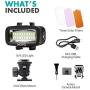 Movo LED-WP Underwater High-Power Rechargeable LED Video Light with Action Camera and Shoe Mounts, Compatible with GoPro, DSLR - Perfect for Vlogging, Traveling, Scuba Diving, Snorkel, Surfing, Sport