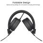 NIVAVA K8 Kids Headphones for Children Boys Girls Teens Wired Foldable Lightweight Stereo On Ear Headset for iPad Cellphones Computer MP3/4 Kindle Airplane School（Dark Black ）