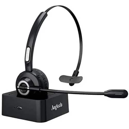 Bluetooth Headset, Angteela V5.0 Business Wireless Headset with Boom Mic, Suitable for Cell Phone/Tablet/Computer, Over The Head Hands Free Headset for Call Center/Office/Truck Driver (BH-M97) Bluetooth Headset, Angteela V5.0 Business Wireless Headset with Boom Mic, Suitable for Cell Phone/Tablet/Computer, Over The Head Hands Free Headset for Call Center/Office/Truck Driver (BH-M97)