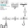 KIWI design 6 Packs Retracable VR Cable Management | Ceiling Suspension System Compitable with Vive/Vive Pro Virtual Reality/Oculus Rift/Playstation VR/Microsoft MR VR Accessories (White)