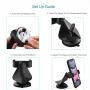 Arteck Universal Mobile Phone Car Mount Holder 360° Rotation for Auto Windshield, for Cell Phones Apple iPhone 6s Plus 5s, Samsung Galaxy S7 Edge S6 Note 5/4 GPS and Others Black