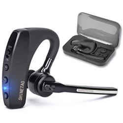 Bluetooth Headset V4.2, SHINETAO Hands-Free Bluetooth Earpiece Cell Phones, 2 HD Microphones Wireless Earpieces Business/Driving/Office, Compatible with iPhone/Samsung/Android