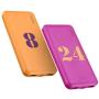 2-Pack Miady 10000mAh Dual USB Portable Charger, Fast Charging Power Bank with USB C Input, Backup Charger for iPhone X, Galaxy S9, Pixel 3 and etc (Yellow & Purple) …