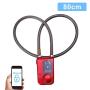 VGEBY Smart Bluetooth Bike Lock Anti Theft 110dB Alarm Waterproof Lock for iOS Android Smartphone (Color : Red)