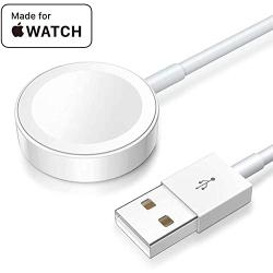 for Apple Watch Charger Wireless Smart Watch Magnetic Charging Cable for Apple Portable Charging Cord Magnetic Charging Pad for iWatch Series 5/4/3/2/1 Compatible Size 44mm/42mm/40mm/38mm-White