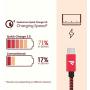 RAMPOW Short USB C Cable 0.65ft, 3A Fast Charging USB Cable C, Braided USB Type C Charger Compatible Samsung Galaxy S20/S10/S9/S8/Galaxy Note 9, LG V20/G5/G6, Sony and More - Red