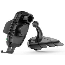Wireless Car Charger CD Mount, Auto Clamping CD Player Phone Mount Air Vent Qi Charger Compatible with 11 Pro XS Max XR X 8, Galaxy S10 Plus S9 S8 S7 S6 Note 10 9 8