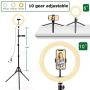OSPUORT Ring Light with Stand, Phone Selfie Tripod for iPhone, Two LED Ring Lights, 10 & 6 Inches, Cell Phone Holder for Live Stream (Upgraded) Suitable for Makeup、YouTube Video、Photography、Live