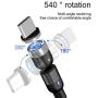 A.S Gen2 Magnetic Charging Cable, 540° Rotation Magnetic Phone USB Cable, 3A Fast Charging Data Transfer Charger Cable Compatible with USB C, Micro USB and iProduct (Black, 1.6ft+3.3ft+6.6ft)