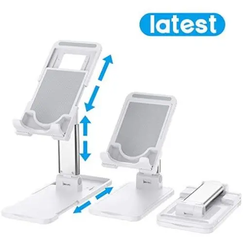 Cell Phone Stand, MAKAVO Telescoping Foldable Height Angle Adjustable Cellphone Stand Holder for iPad Samsung Tablets e-Readers iPhone 11 Pro Max 4-12.9inch (White) Cell Phone Stand, MAKAVO Telescoping Foldable Height Angle Adjustable Cellphone Stand Holder for iPad Samsung Tablets e-Readers iPhone 11 Pro Max 4-12.9inch (White)