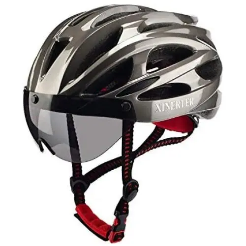 XINERTER Adult Bike Helmet Road Bike Helmet and Cycling mask Detachable Magnetic Goggles Replacement Lining Removable Bicycle Helmets for Men and Women Adjustable Size 22-24.2 Inches. XINERTER Adult Bike Helmet Road Bike Helmet and Cycling mask Detachable Magnetic Goggles Replacement Lining Removable Bicycle Helmets for Men and Women Adjustable Size 22-24.2 Inches.