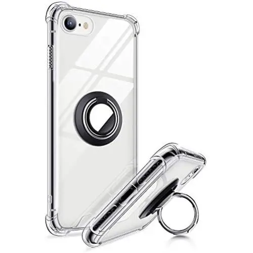 ANSIWEE iPhone SE 2020 Case, iPhone 8 Case, Metal Ring Kickstand Work with Magnetic Car Mount Designed Case Drop Protection Bumper and Clear Hard Back Cases for iPhone SE 2nd 4.7 Inch Crystal Clear ANSIWEE iPhone SE 2020 Case, iPhone 8 Case, Metal Ring Kickstand Work with Magnetic Car Mount Designed Case Drop Protection Bumper and Clear Hard Back Cases for iPhone SE 2nd 4.7 Inch Crystal Clear