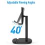 Cell Phone Stand for Desk Yoobao Adjustable Tablet Stand Phone Holder for FaceTime Zoom Video Compatible iPhone 11 Pro Xs Max Xr X 8 7 6, iPad Pro, All Smartphones, Tablets(4 to 11 inch) & More-Black