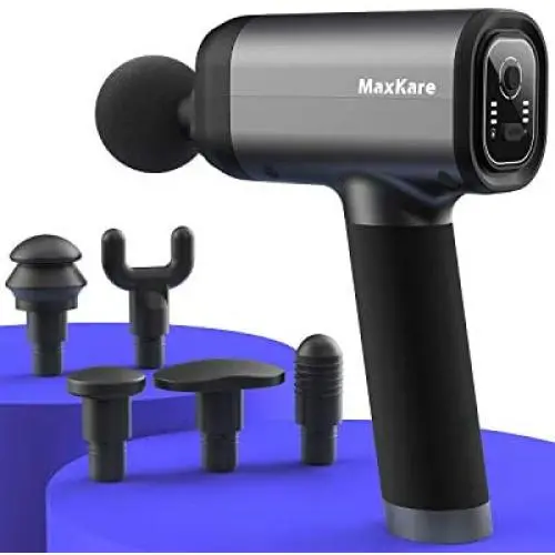 MaxKare Massage Gun with Percussion Massage for Athletes, Deep Tissue Muscle Massager with 6 Interchangeable Heads and 5 Speeds, Quietly Helps Relieve Sore Muscles and Stiffness MaxKare Massage Gun with Percussion Massage for Athletes, Deep Tissue Muscle Massager with 6 Interchangeable Heads and 5 Speeds, Quietly Helps Relieve Sore Muscles and Stiffness