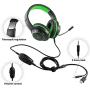 Pacrate Gaming Headset with Microphone for PS4 PC Xbox One Headset Stereo Surround Sound Intense Bass Headphone with LED Light Noice Cancelling for Computer Laptop Mac (Black Green)