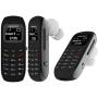 Unlocked Bluetooth Mini Mobile Phones-BM70 GSM Bluetooth Handset Phone Earphone Dialer Support Nano SIM Card 0.66inch(Black)