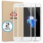 MANTO Screen Protector for iPhone 8 Plus 7 Plus 5.5-Inch Full Coverage Tempered Glass Film Edge to Edge Protection 2-Pack, White