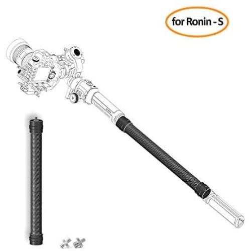 Skyreat Carbon Fiber 13.7-Inch Extension Stick Monopod Rod for DJI Ronin-S/Ronin SC/Moza Air 2 / FeiyuTech AK4000 Zhiyun Crane 2 Smooth 4 Handheld Gimbal Stabilizer fit with 1/4" 3/8" Screws