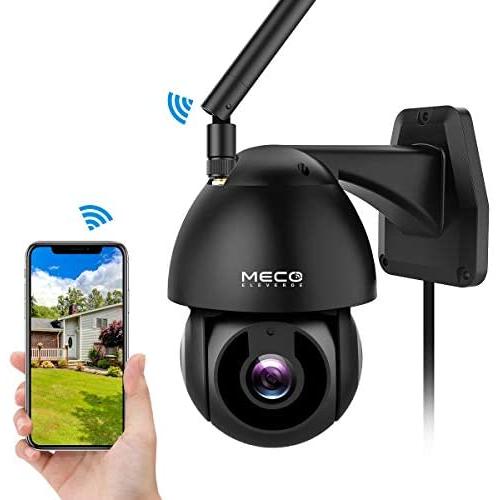 Security Camera Outdoor, MECO 1080P HD Pan/Tilt WiFi Home Surveillance Camera with Waterproof, Motion Detection, Auto Tracking, Night Vision, 2-Way Audio, Compatible with Alexa