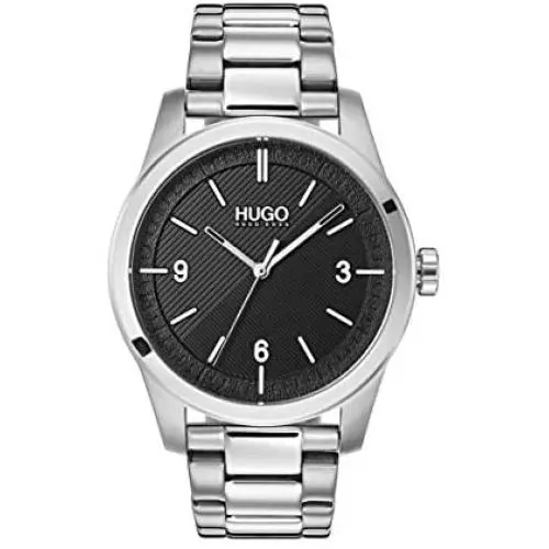 HUGO by Hugo Boss Mens Quartz Watch with Stainless Steel Strap, Silver, 22 (Model: 1530016) HUGO by Hugo Boss Mens Quartz Watch with Stainless Steel Strap, Silver, 22 (Model: 1530016)