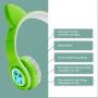 Kids Wireless Headphones, LED Flashing Lights, Music Sharing Function, Long Lasting Battery and Build-in Mic Wireless/Wired- WOICE Children Bluetooth Headphones for Boys Girls (Green)