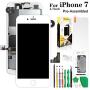 Screen Replacement for iPhone 7 White,Hkhuibang 4.7 Upgraded LCD Display 3D Touch Screen Digitizer Full Frame Assembly with OEM Front Camera Proximity Sensor Earpiece Speaker Repair Tool