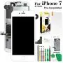 Screen Replacement for iPhone 7 White,Hkhuibang 4.7 Upgraded LCD Display 3D Touch Screen Digitizer Full Frame Assembly with OEM Front Camera Proximity Sensor Earpiece Speaker Repair Tool